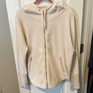 Athleta Cream Zip-Up Hoodie